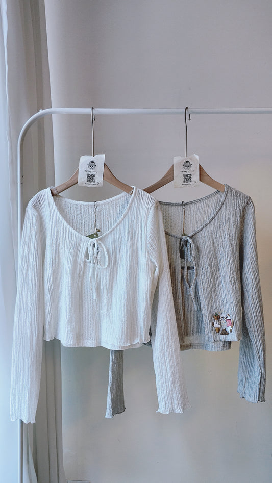 樹枝紋前綁帶真兩件上衣