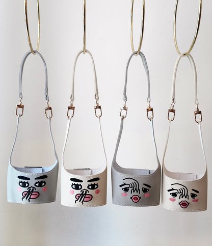 仿皮刺繡飲品袋