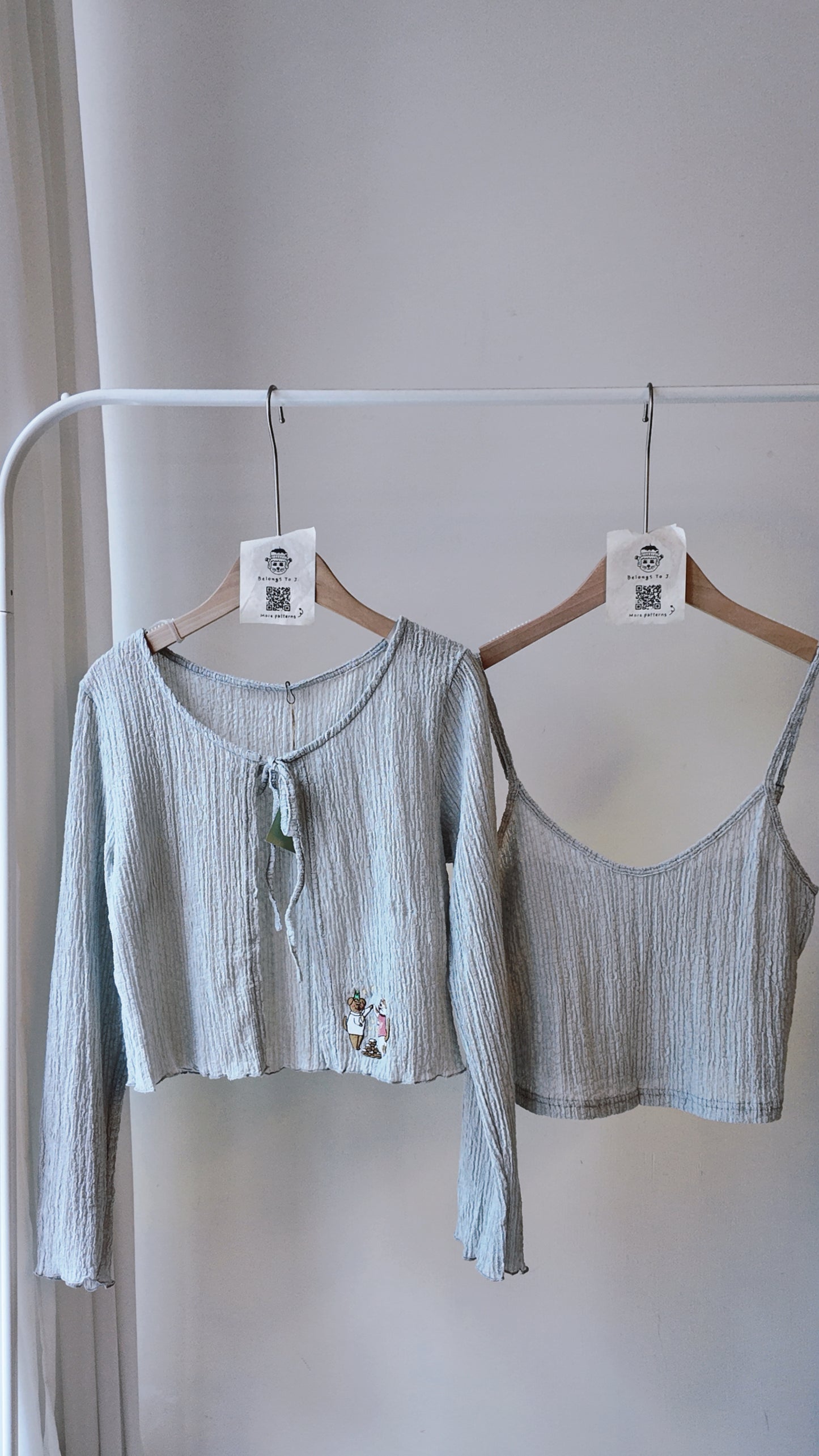 樹枝紋前綁帶真兩件上衣