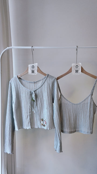 樹枝紋前綁帶真兩件上衣