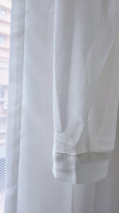 雙拉鏈翻領微透膚外套