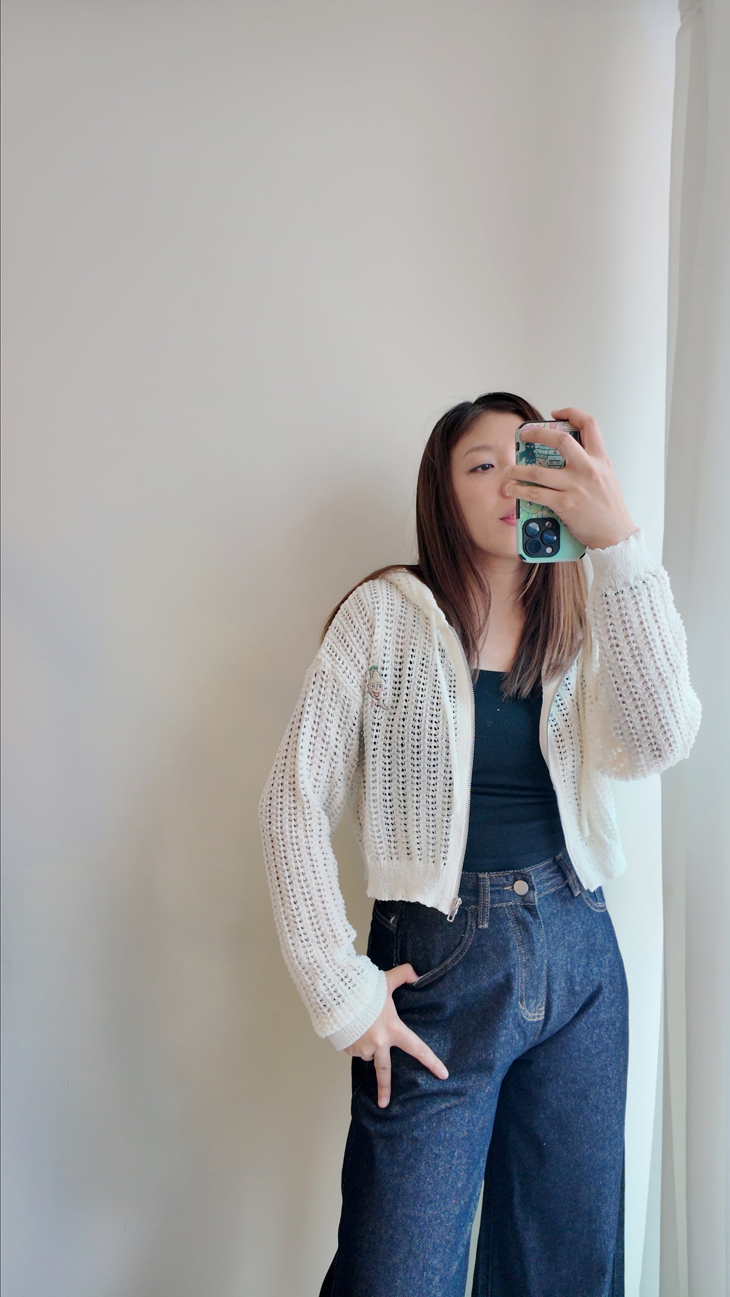 粗針織洞洞連帽外套