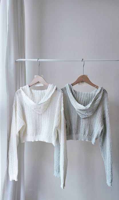 粗針織洞洞連帽外套