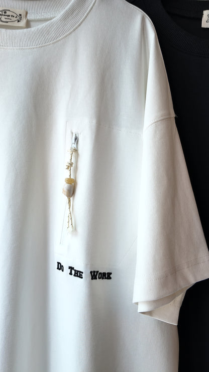 自家製-中性拉鍊口袋落肩Oversized T-shirt