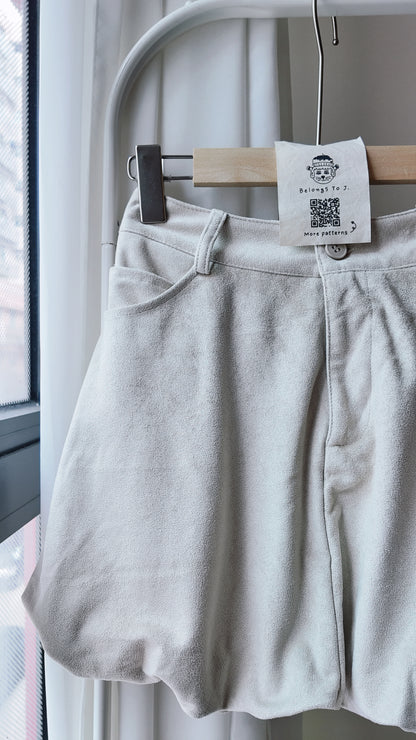 麂皮柔膚氣球短裙