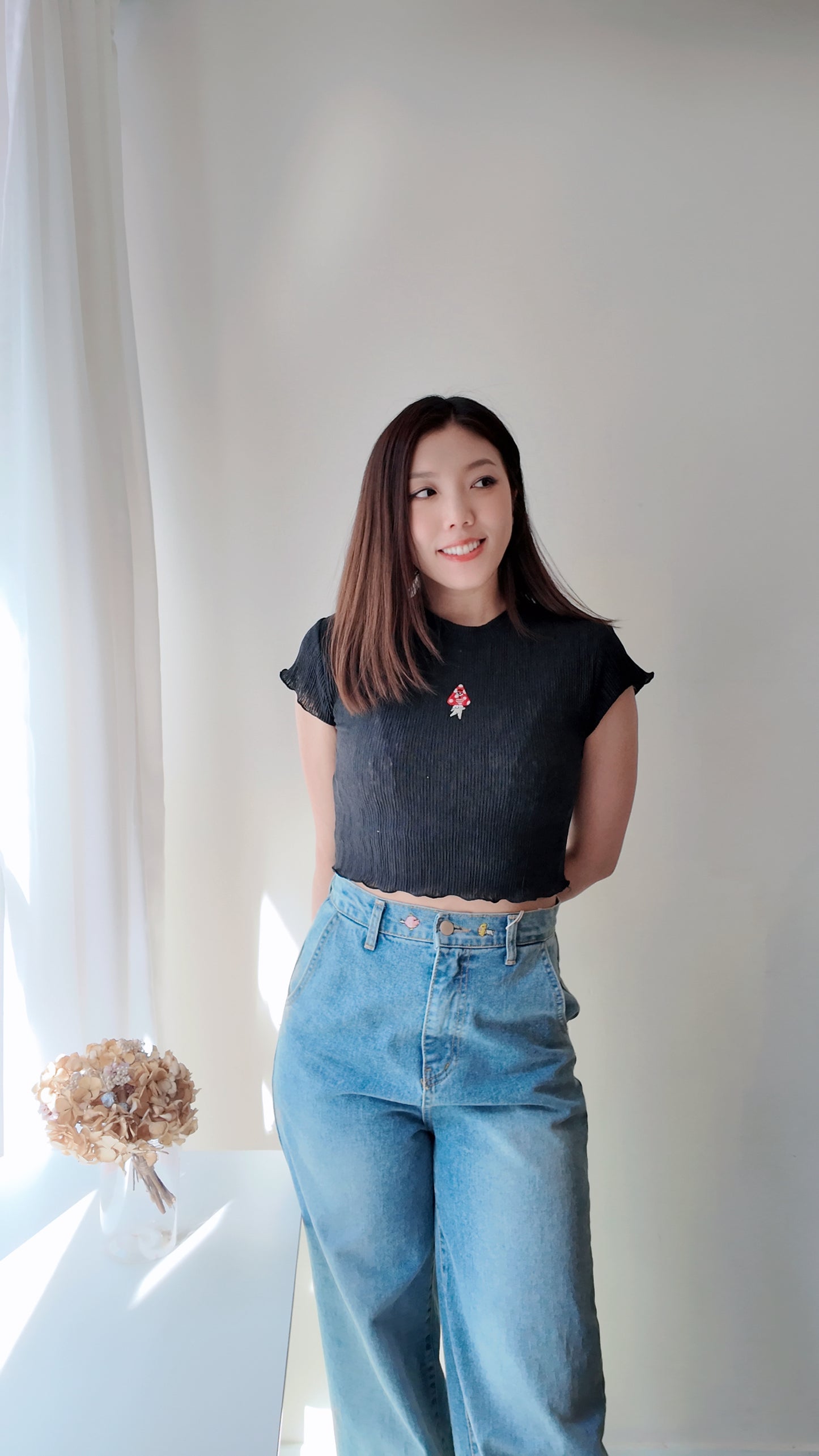 樹紋圓領短袖襯衫