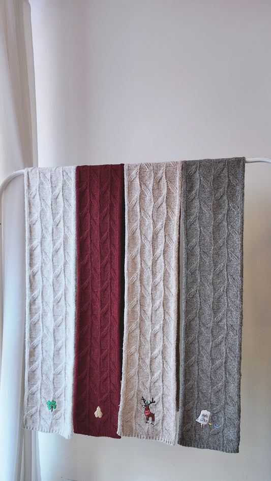 糯軟麻花針織頸巾