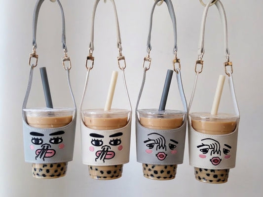 仿皮刺繡飲品袋