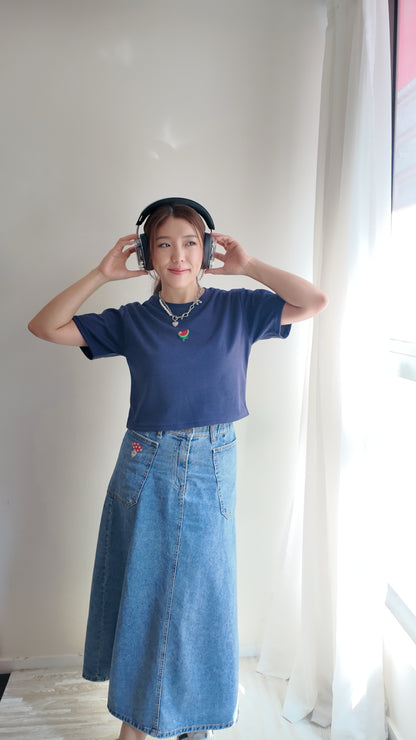 寬鬆落肩圓領 T-shirt