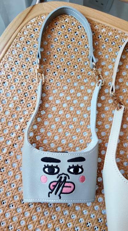 仿皮刺繡飲品袋