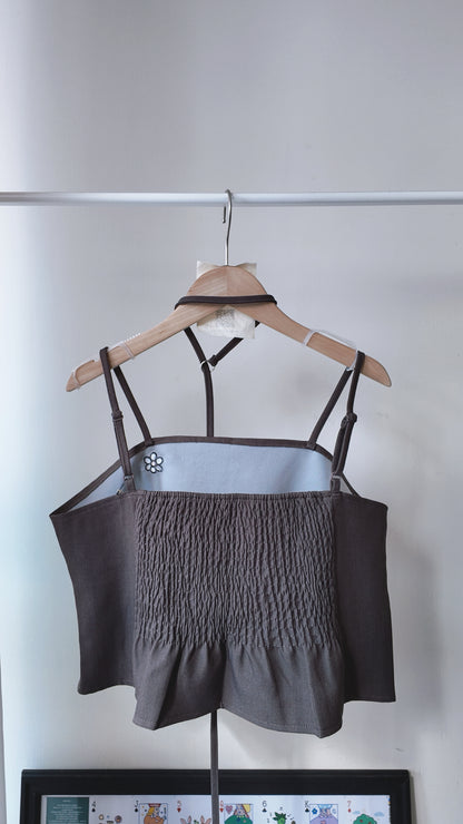 附綁帶真兩件長裙套裝