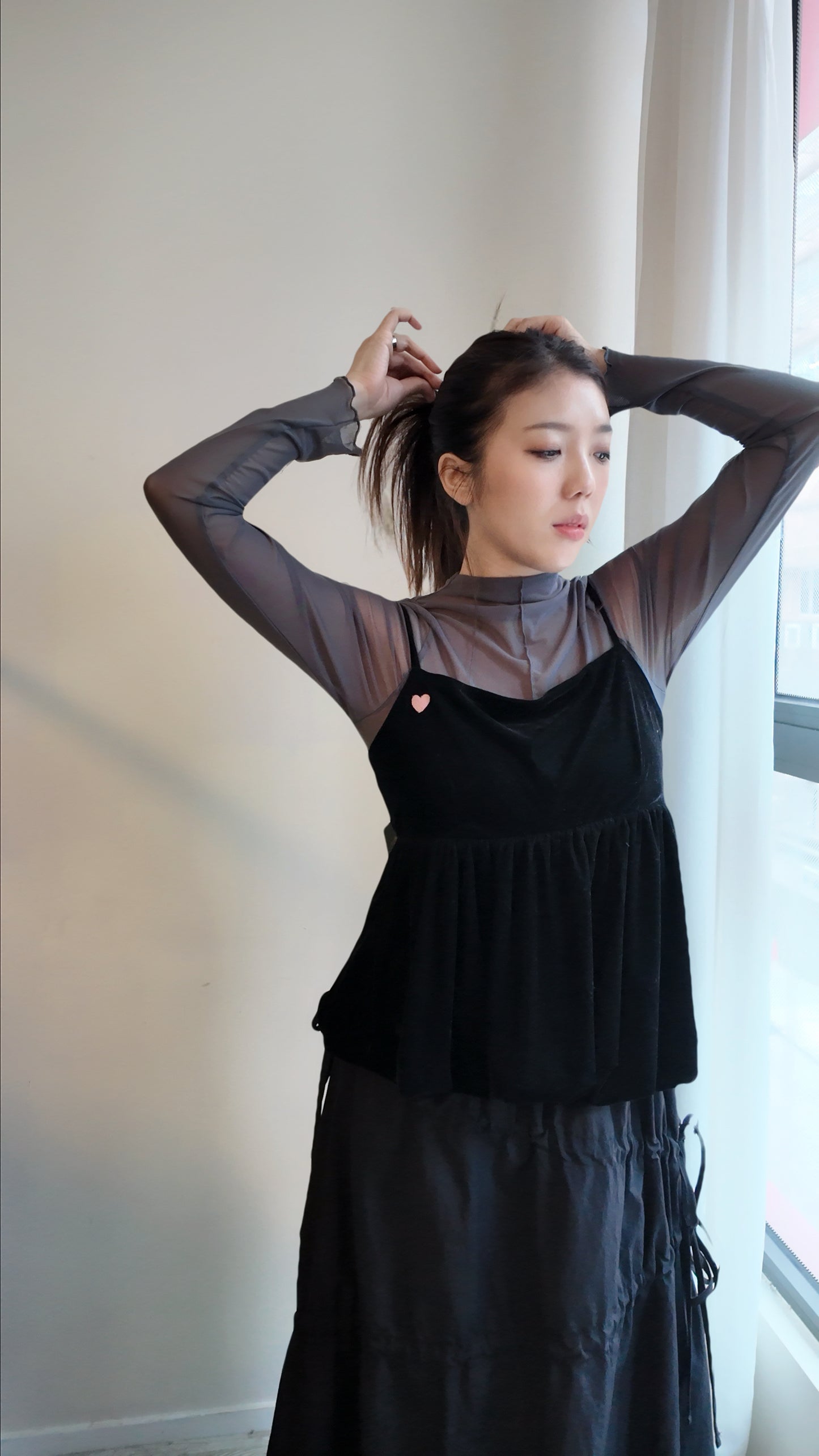 蜜桃絨後綁帶氣球背心