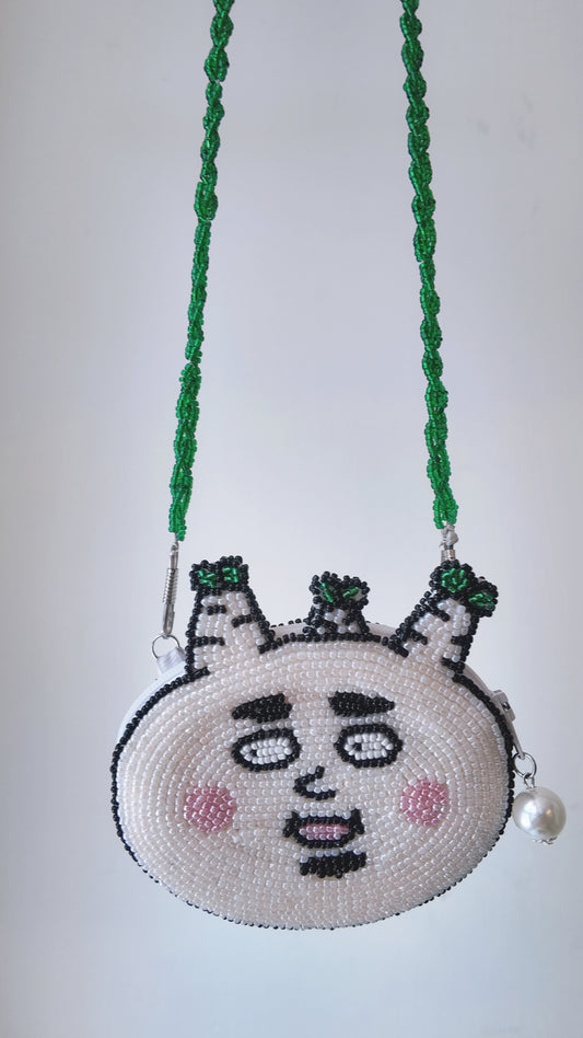 自家設計手穿珠珠象牙君袋