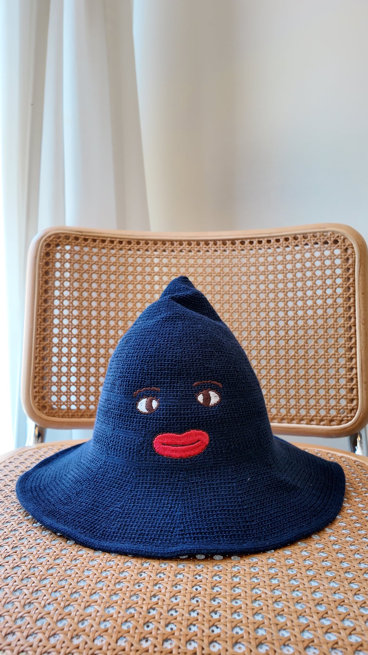 刺繡針織尖尖漁夫帽｜自家刺繡圖案