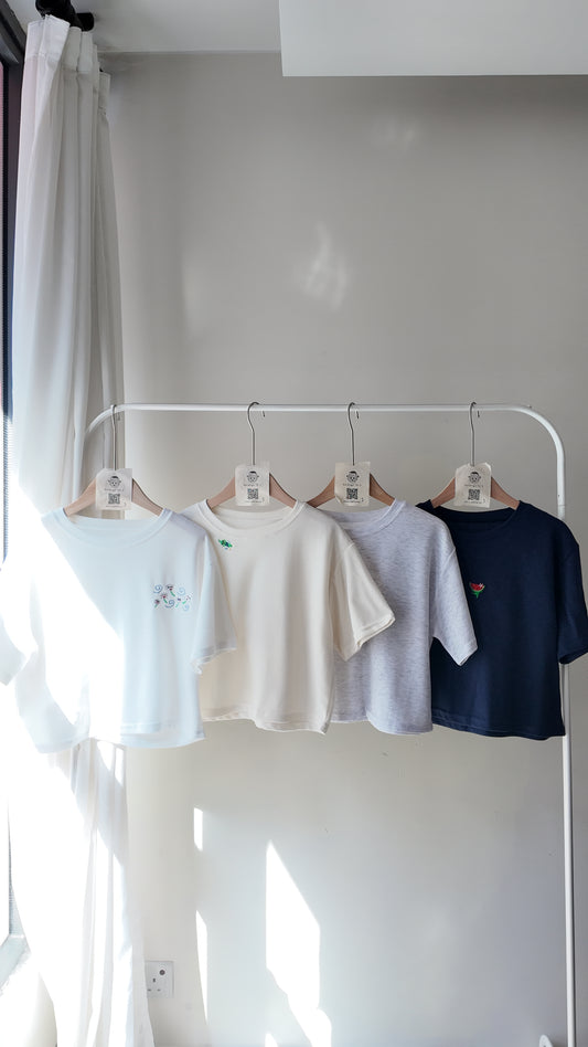 寬鬆落肩圓領 T-shirt