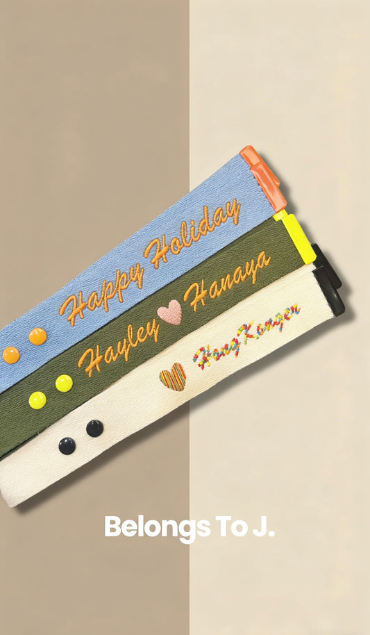 Belongs To J. 原創刺繡行李掛帶