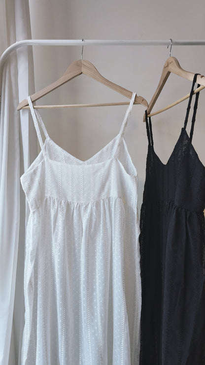 吊帶雪紡蕾絲透膚背心連身裙