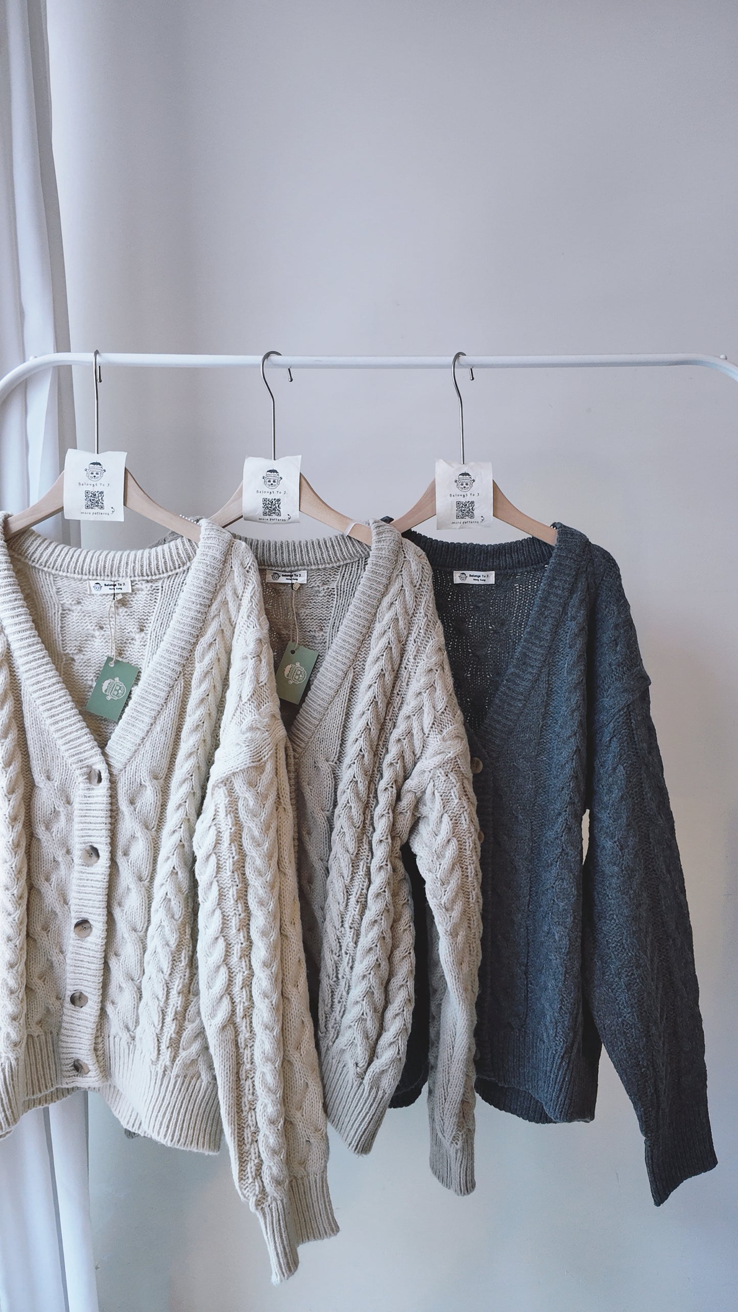 粗針麻花長版外套