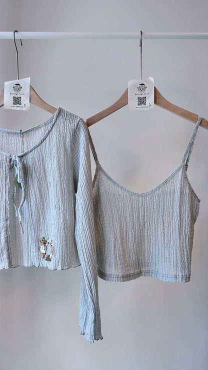 樹枝紋前綁帶真兩件上衣