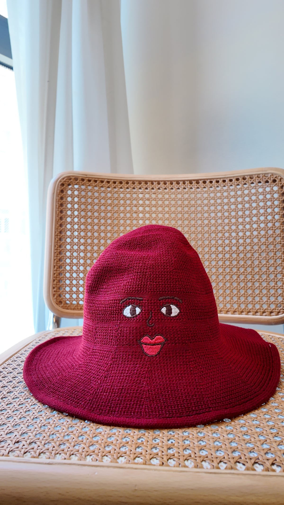 刺繡針織尖尖漁夫帽｜自家刺繡圖案