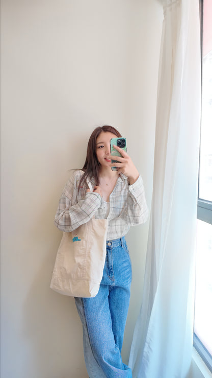 前口袋長肩帶Totebag