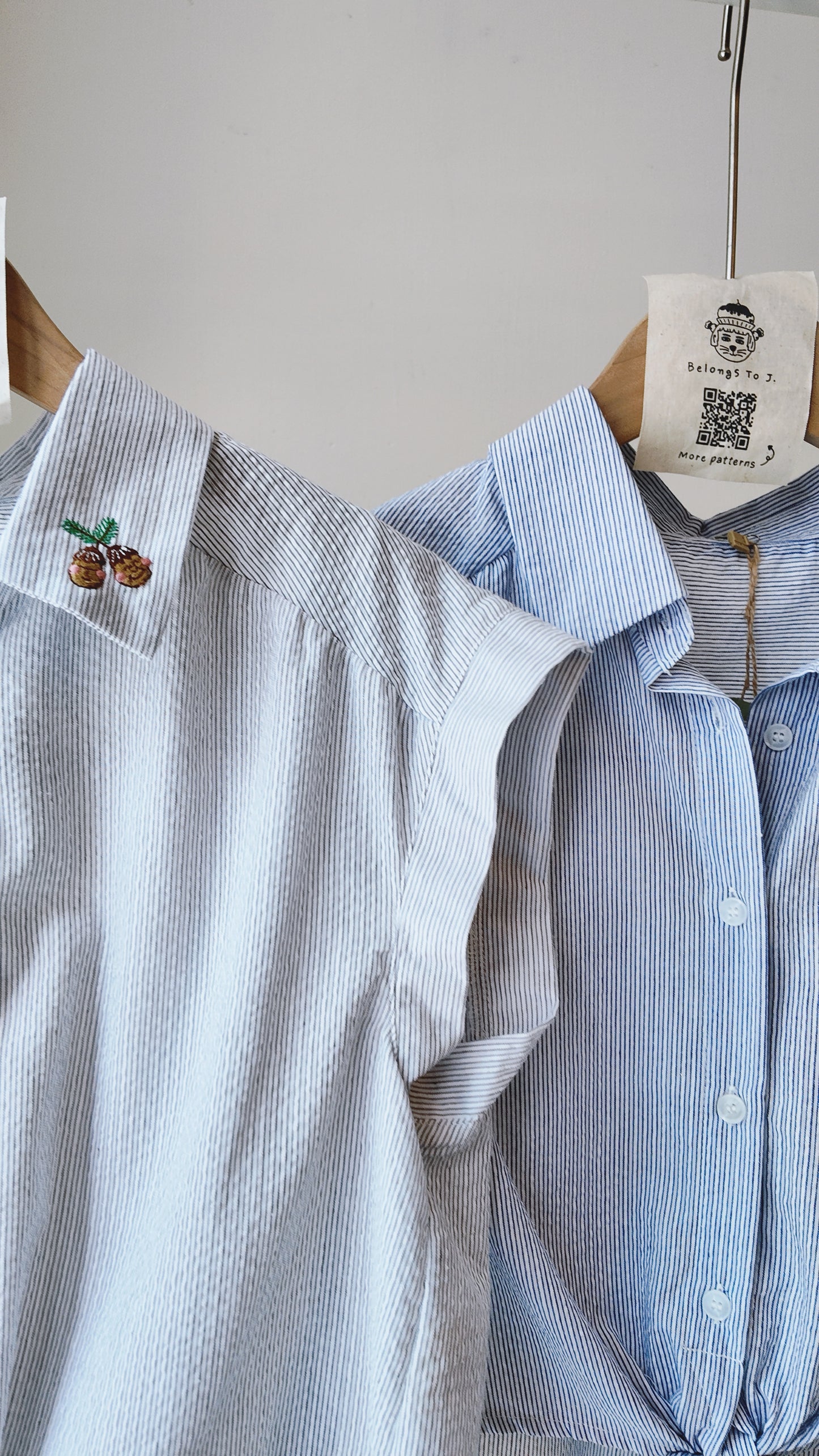 無袖直間翻領下擺綁帶襯衫