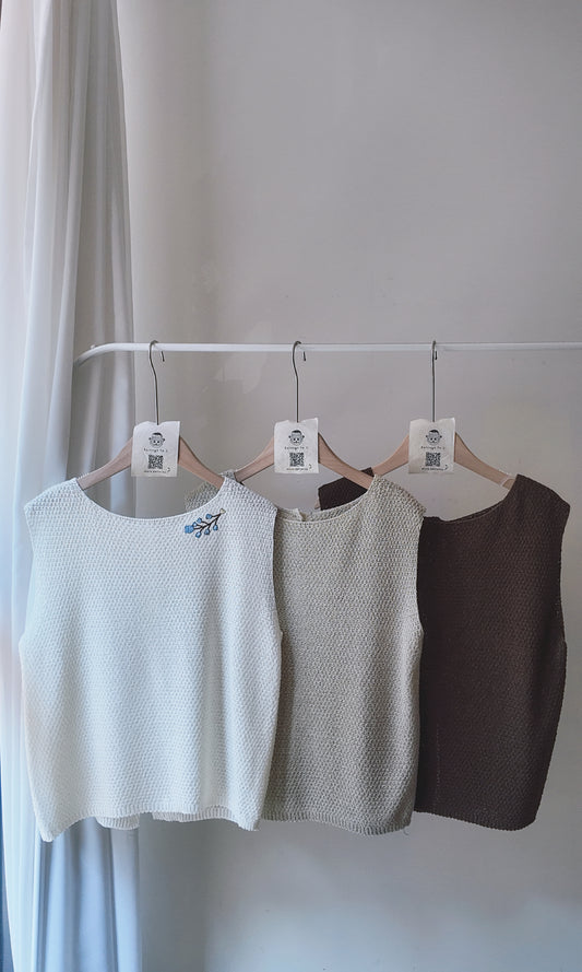 2-WAY 圓領針織背心