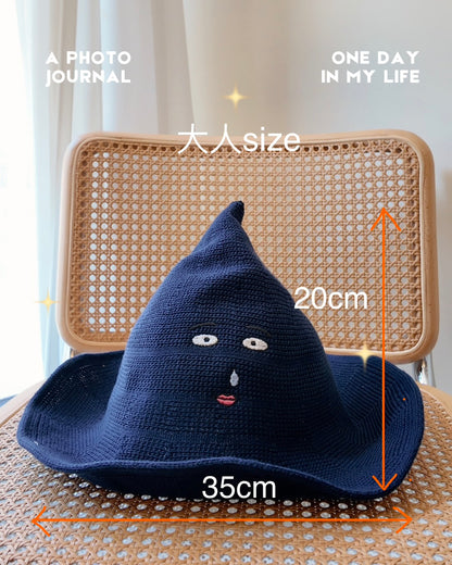 刺繡針織尖尖漁夫帽｜自家刺繡圖案