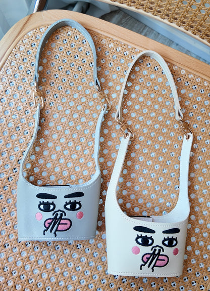 仿皮刺繡飲品袋