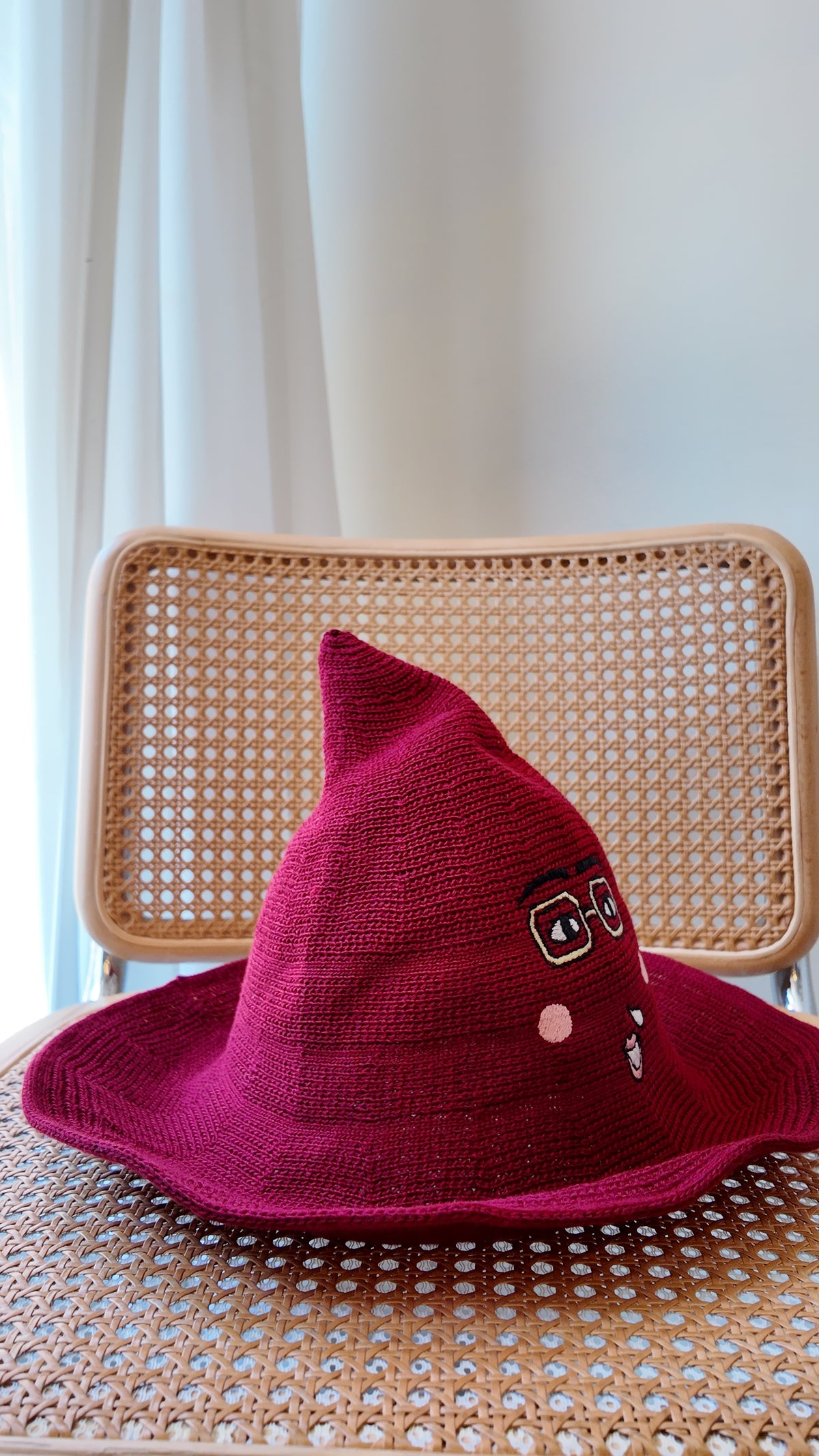 刺繡針織尖尖漁夫帽｜自家刺繡圖案