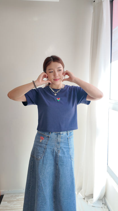 寬鬆落肩圓領 T-shirt