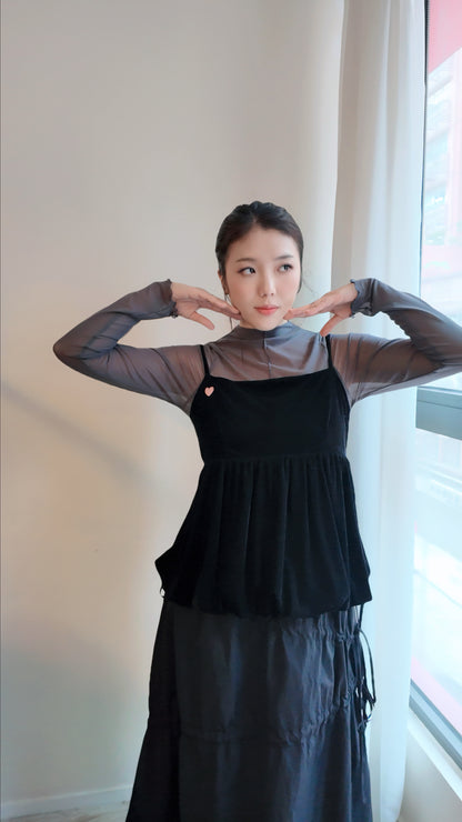 蜜桃絨後綁帶氣球背心