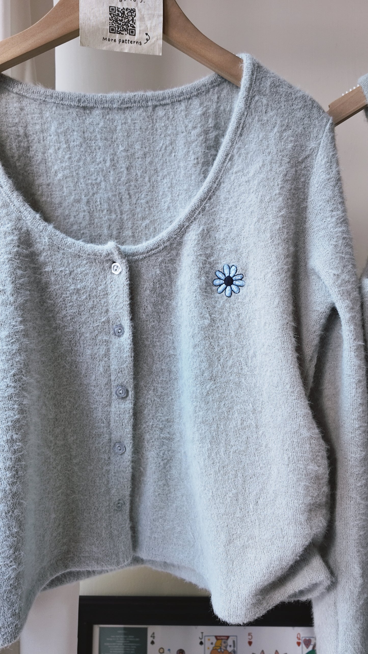 真兩件側抓皺毛毛上衣