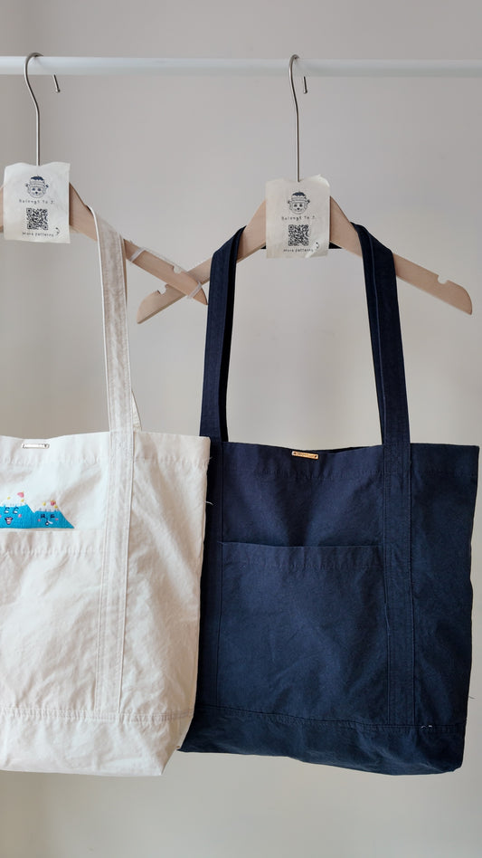 前口袋長肩帶Totebag