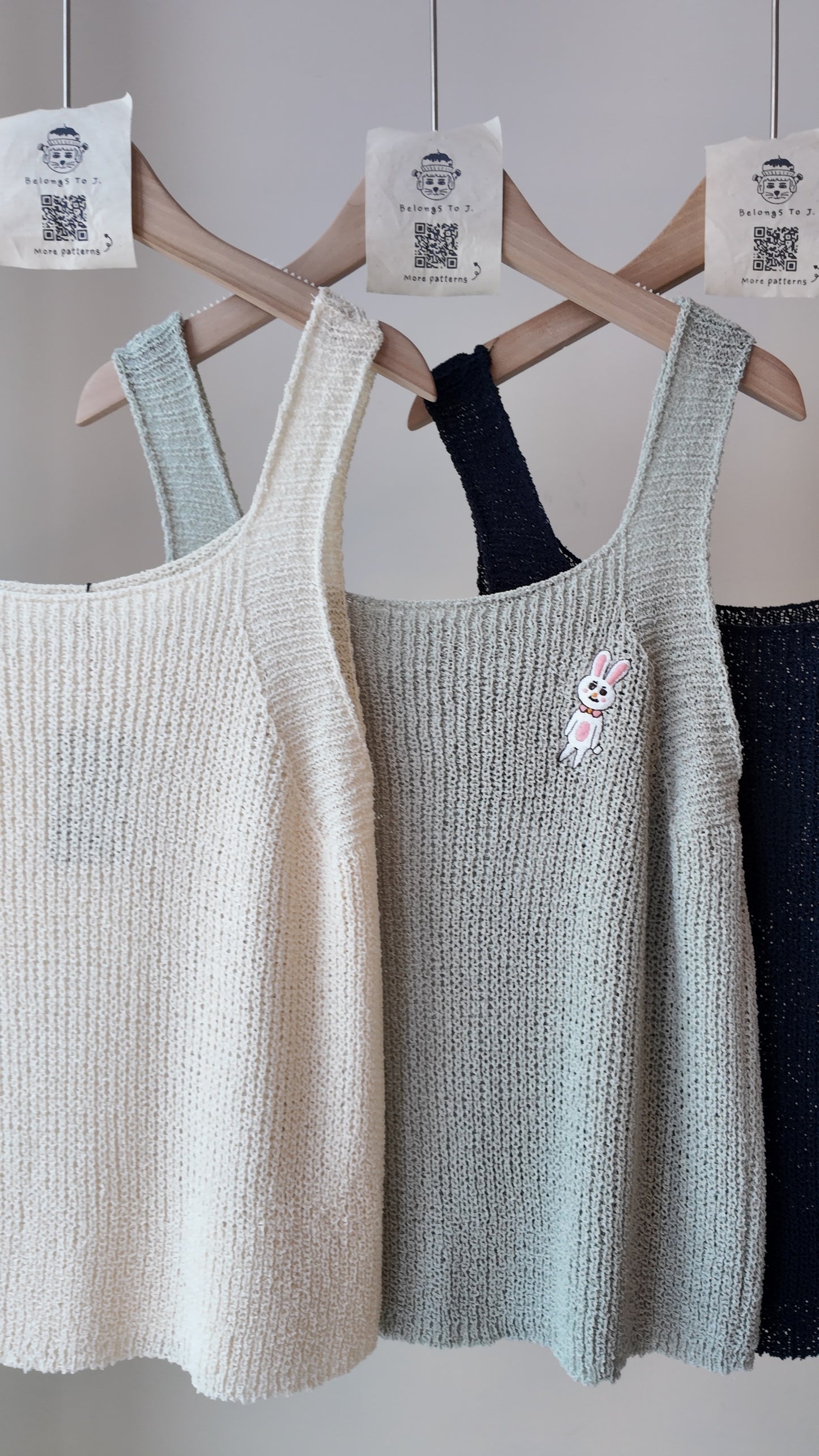 清爽方領針織線背心