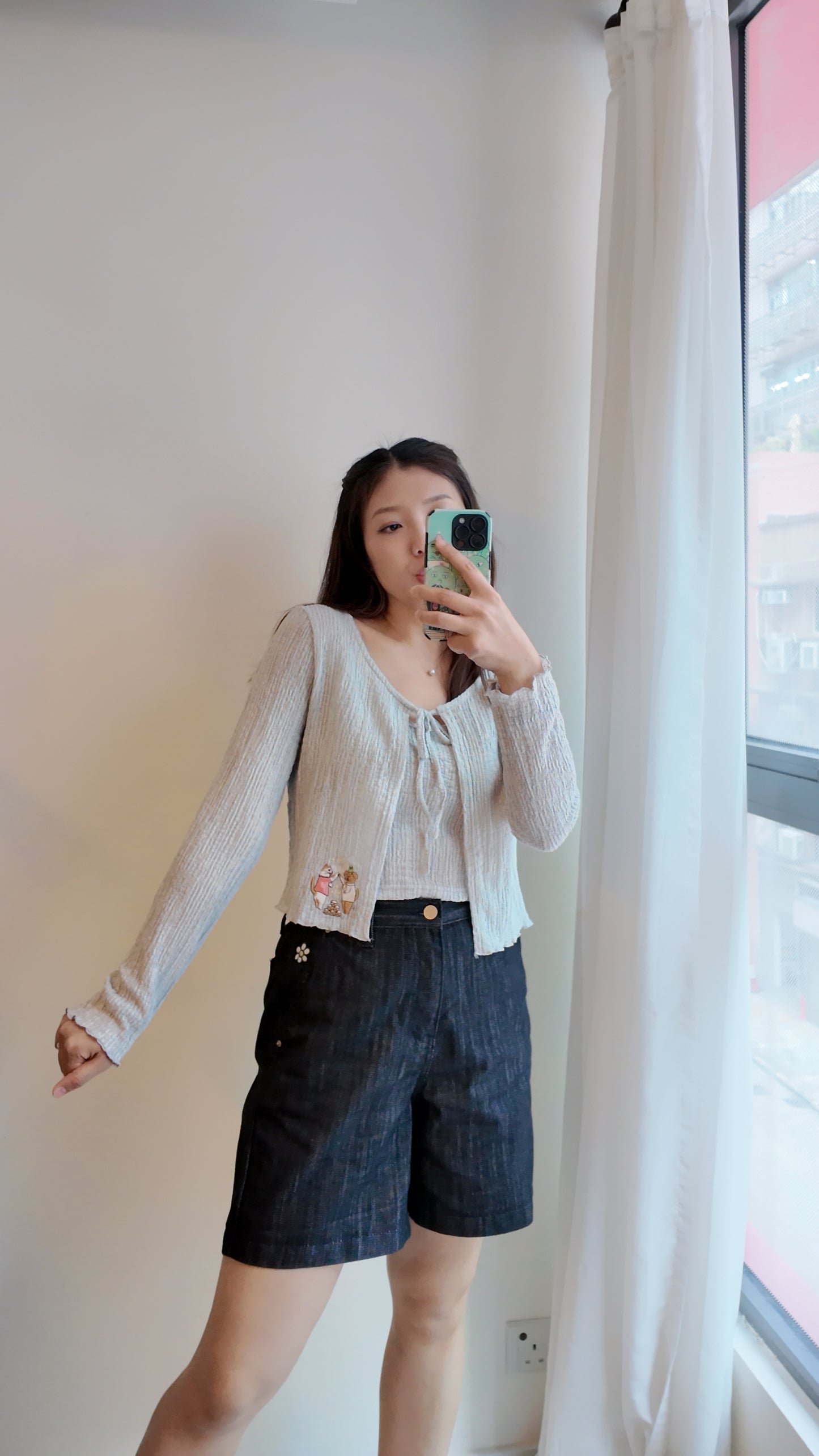 樹枝紋前綁帶真兩件上衣