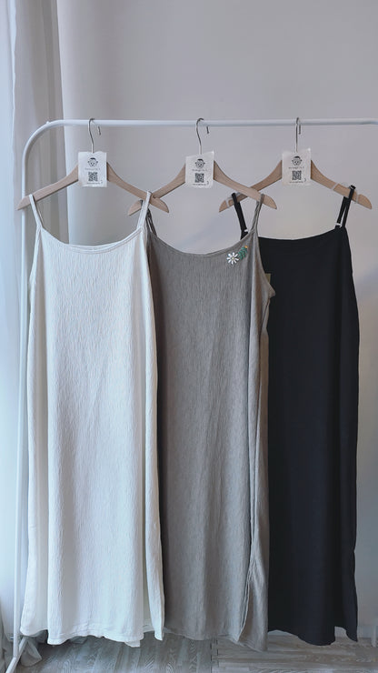 波紋細肩吊帶連身裙