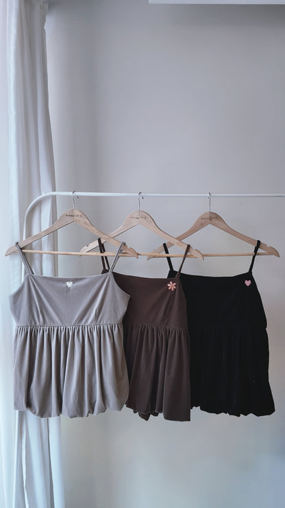 蜜桃絨後綁帶氣球背心