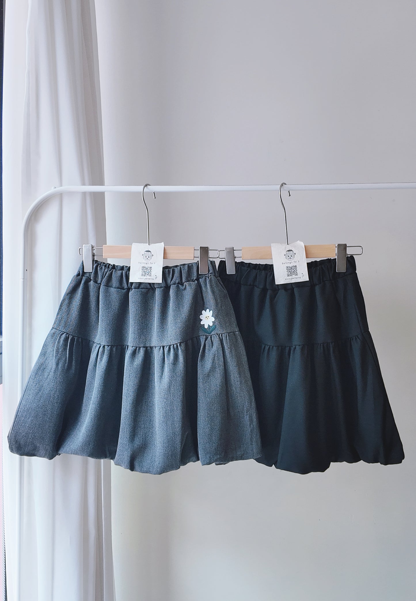 雙層泡泡半截短裙