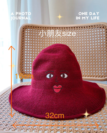 刺繡針織尖尖漁夫帽｜自家刺繡圖案