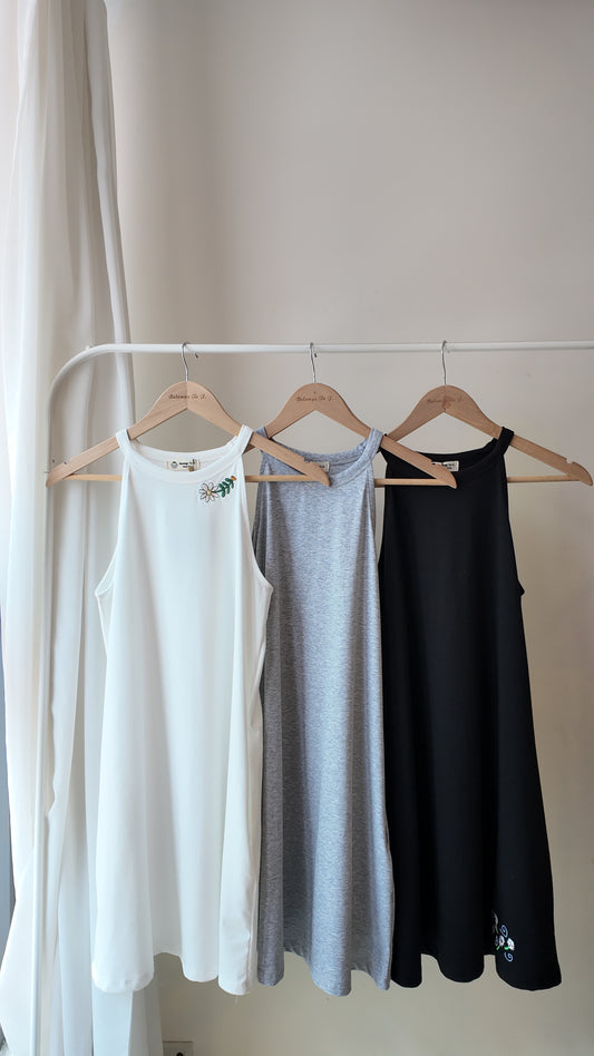 純棉無袖入肩連身裙