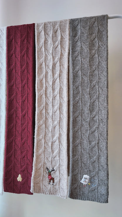 糯軟麻花針織頸巾