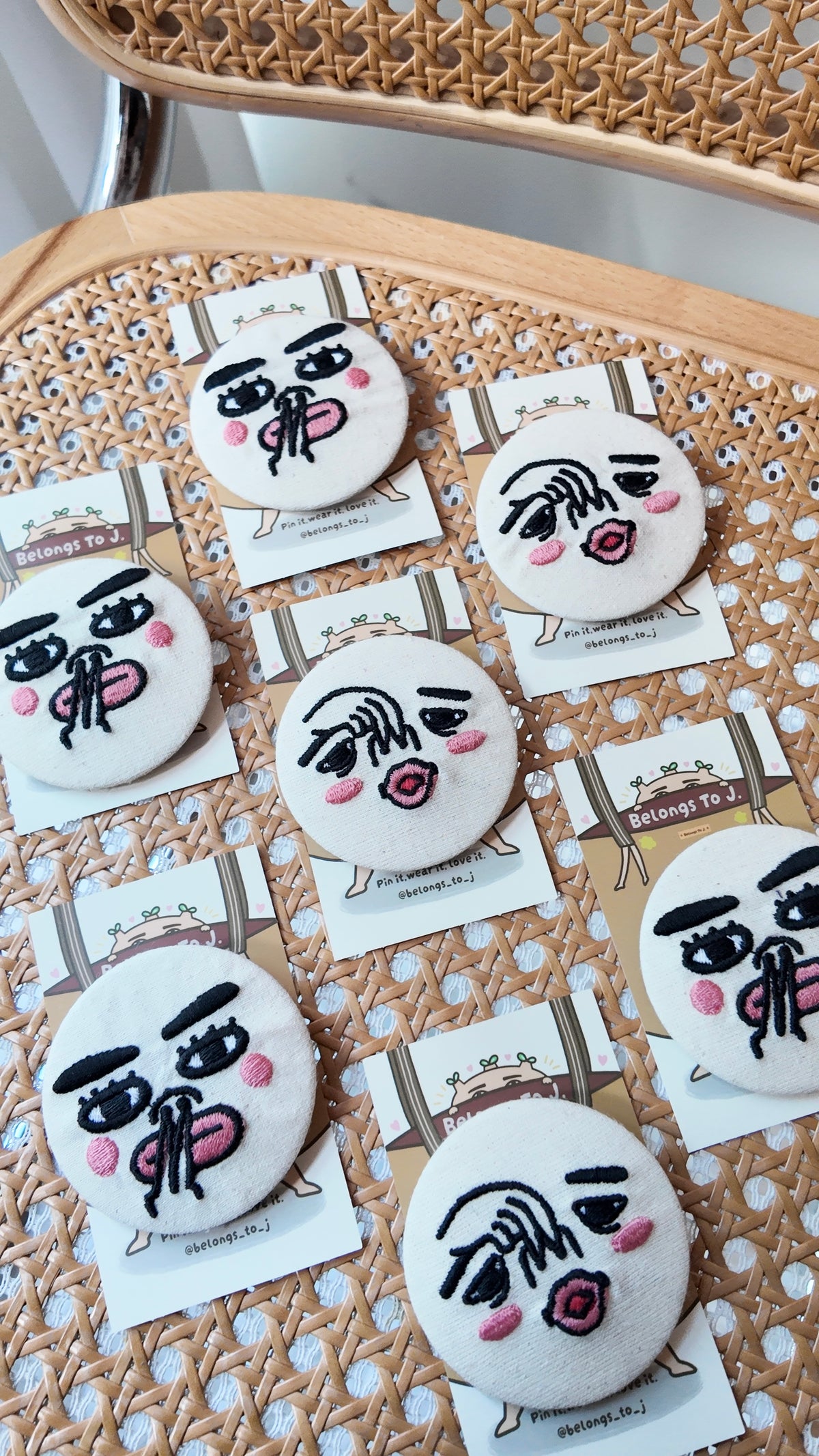 自家製「差鼻系列」刺繡圓章